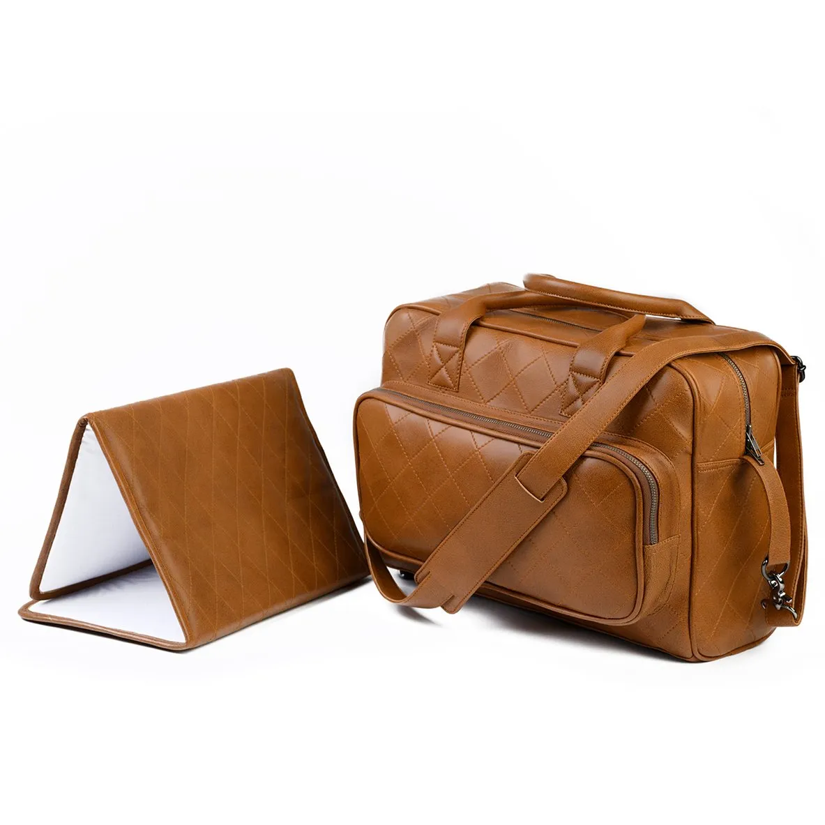 Diaper Bag Tan Leather - Image 6