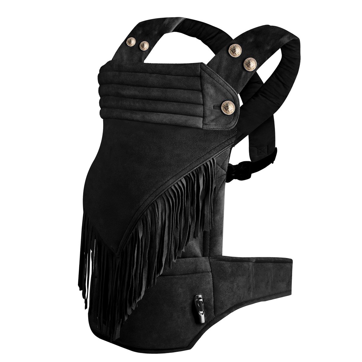 Baby Carrier Suède with Fringe – black
