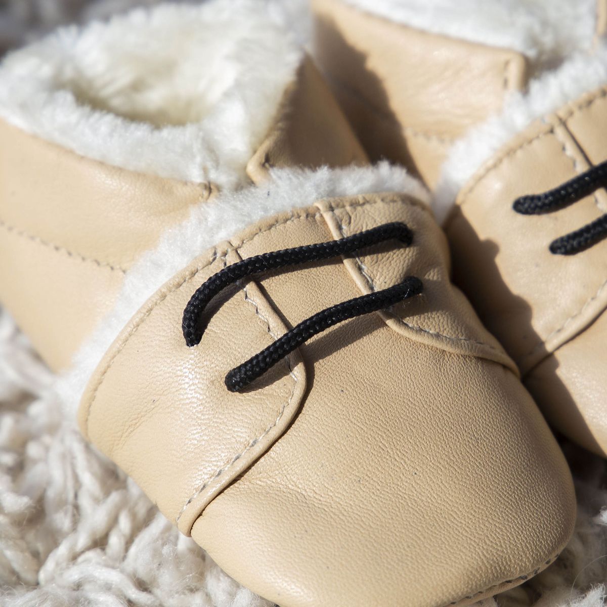 Lambskin Baby Shoes – beige
