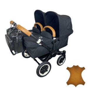 Bugaboo Donkey Duo/Twin handlebar and carry handle cover set in lambskin, 4 pieces