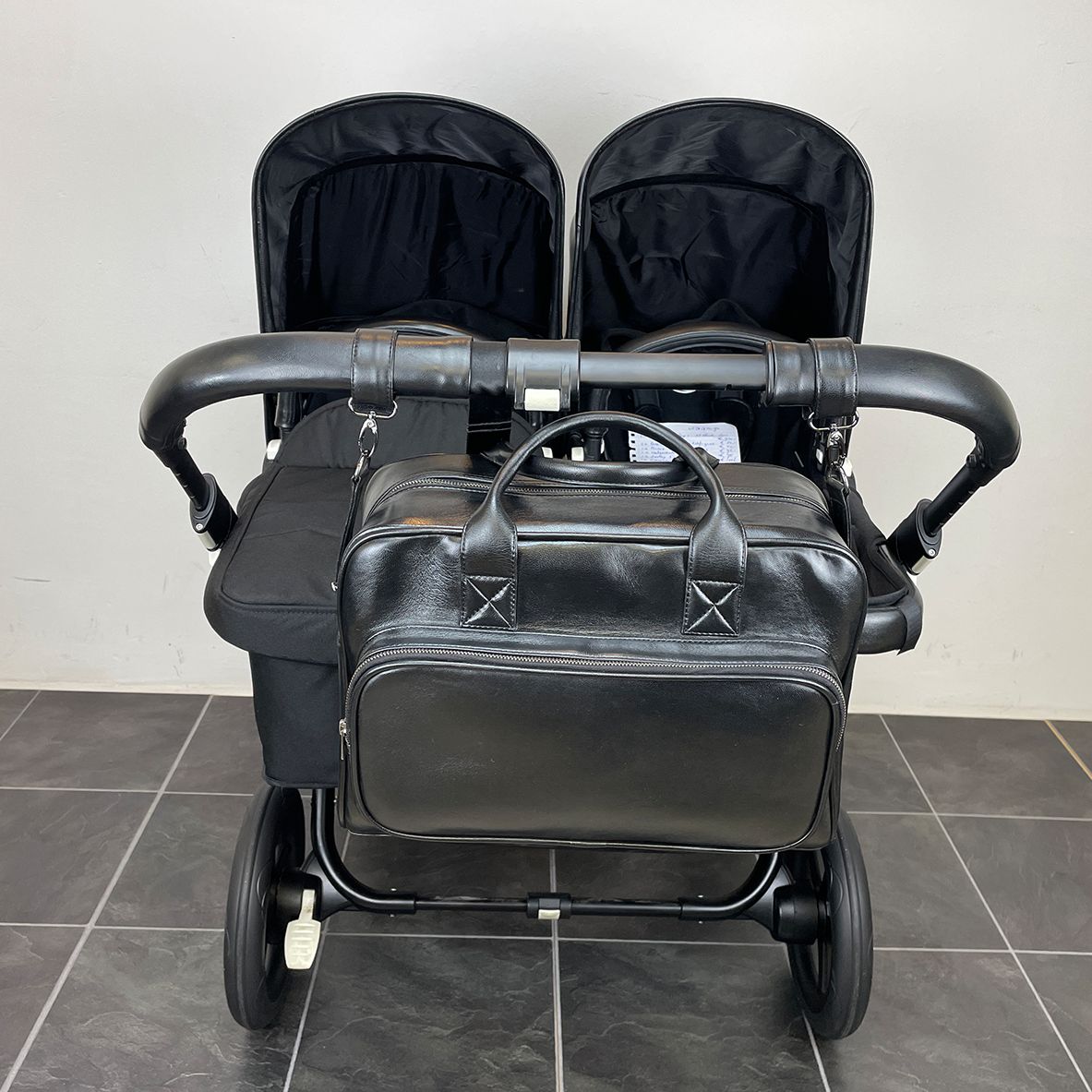 Diaper Bag Black Leather